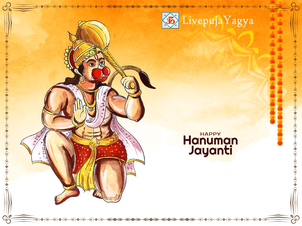 An ethereal depiction of 2024 Hanuman Jayanti celebration, adorned with vibrant rituals and the spiritual aura of devotees immersed in reverence.