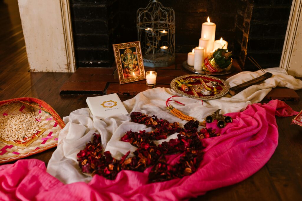 Candles and Decorations on a Ceremony in India