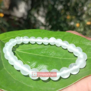 White Agate Bracelet – Natural Hakik Stone for Moon & Venus Energy Balance