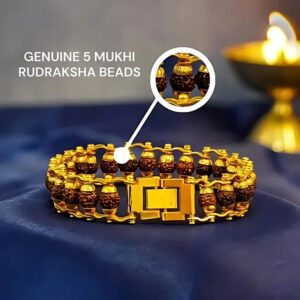 Gold-Plated Rudraksha Bracelet – Natural, Energized & Ideal for Spiritual Growth