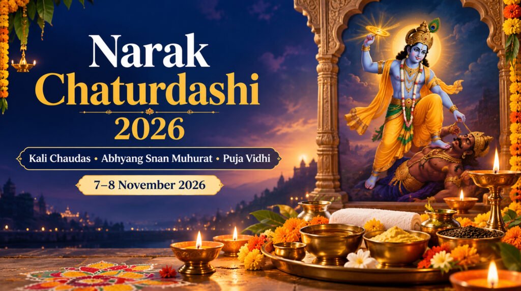 Narak Chaturdashi 2026 Date and Kali Chaudas Puja Vidhi: Abhyang Snan Muhurat, Rituals and Significance Before Diwali