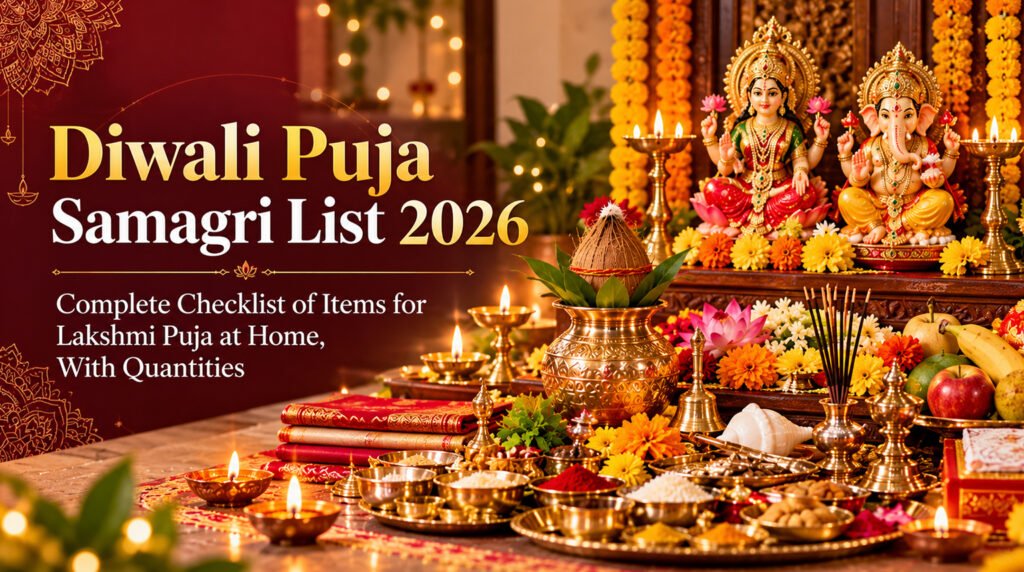 Diwali Puja Samagri List 2026: Complete Checklist of Items for Lakshmi Puja at Home, With Quantities